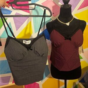 BRAND NEW! Gorgeous 2 piece “Gray and Burgundy Camisole Tops” perfect condition!